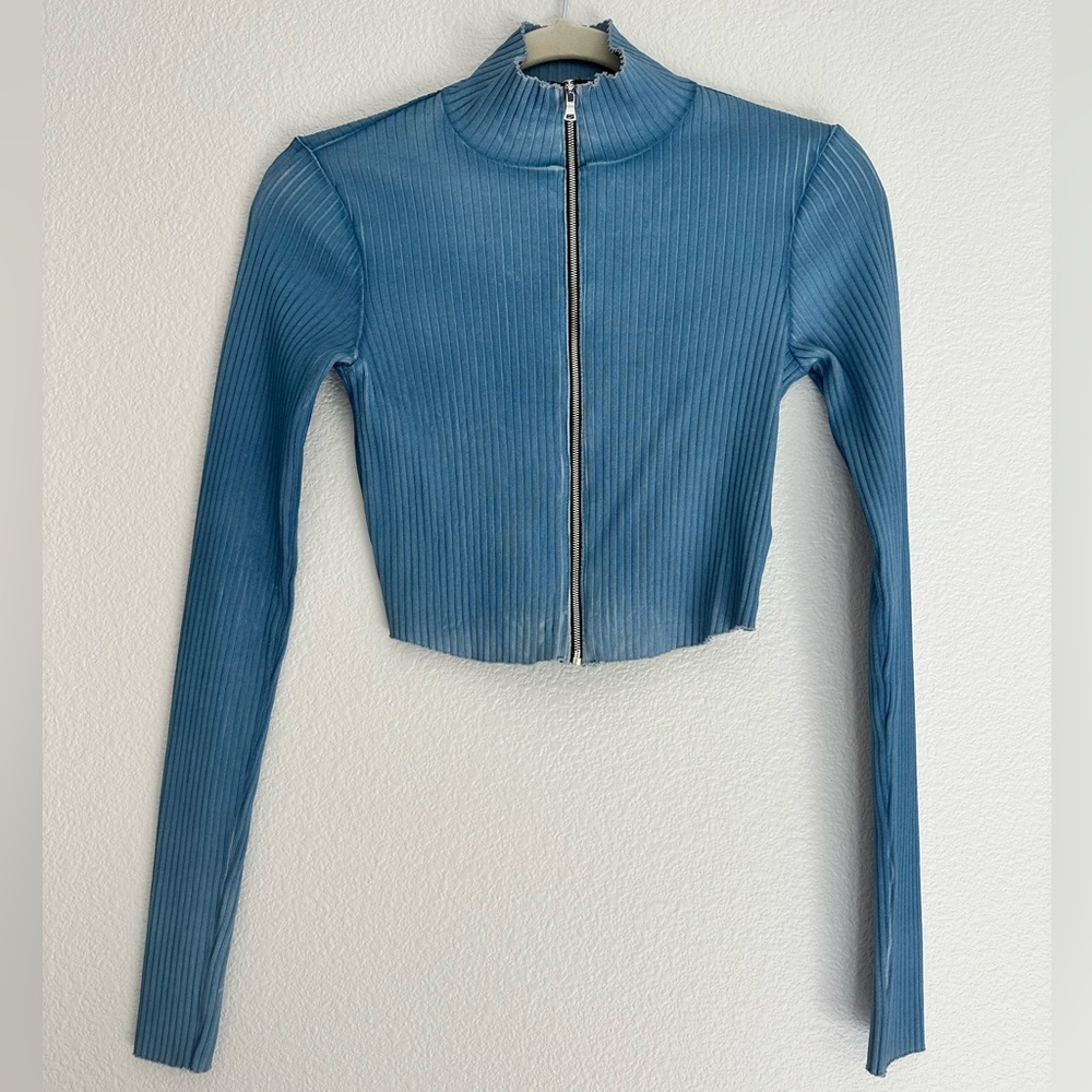 Baby Blue Cropped Sweater